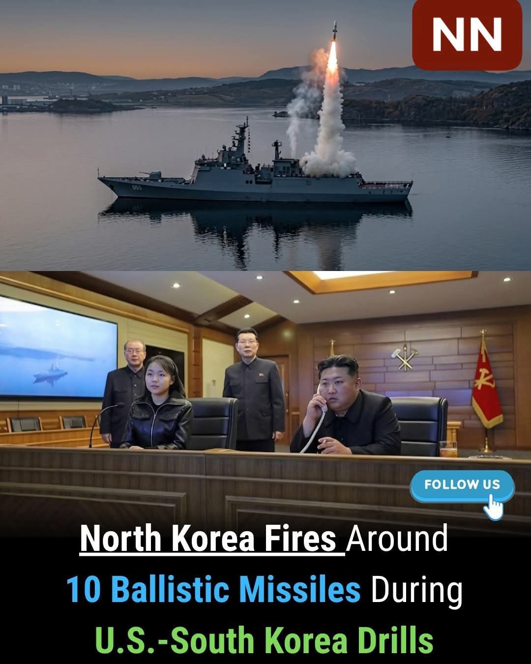 Tensions Rise: North Korea Fires 10 Ballistic Missiles During U.S.–South Korea Military Drills